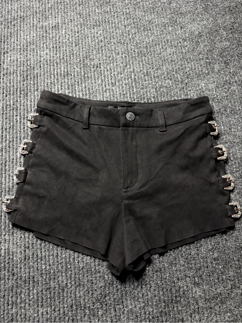 Forever 21 Black Western Buckle Cutout Shorts Size XS